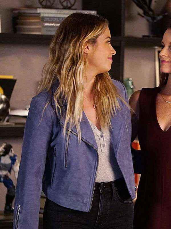 Pretty Little Liars Ashley Benson Blue Biker Jacket