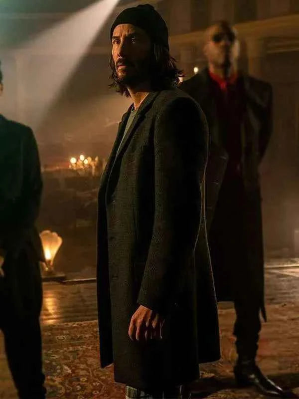 The Matrix 4 Keanu Reeves Black Coat