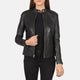 Kelsee Women Black Leather Biker Jacket