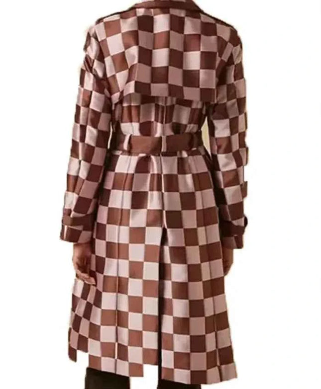 Emily In Paris Season 4 Lily Collins Checkered Trench Coat