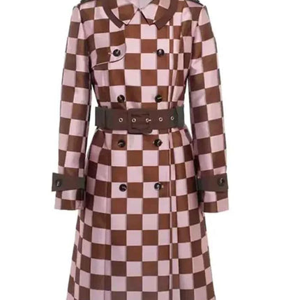 Emily In Paris Season 4 Lily Collins Checkered Trench Coat