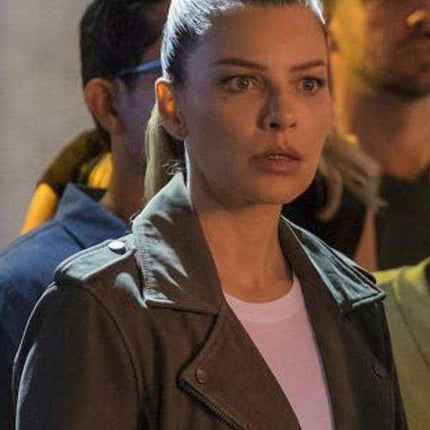 Lucifer S04 Chloe Decker Brown Biker Leather Jacket