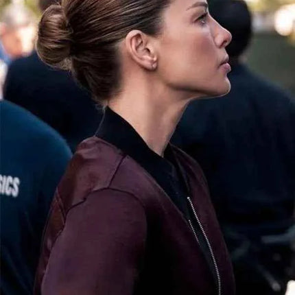 Lucifer S05 Chloe Decker Maroon Bomber Jacket