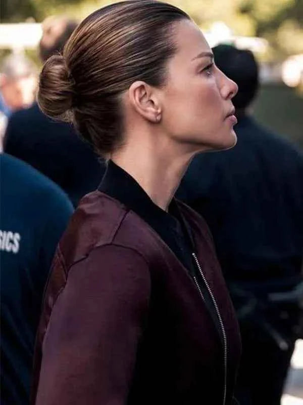 Lucifer S05 Chloe Decker Maroon Bomber Jacket