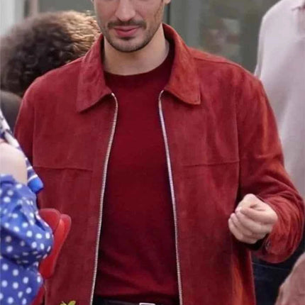 Emily in Paris Season 4 Marcello Suede Leather Jacket