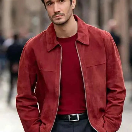 Emily in Paris Season 4 Marcello Suede Leather Jacket