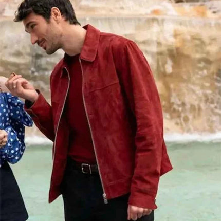 Emily in Paris Season 4 Marcello Suede Leather Jacket