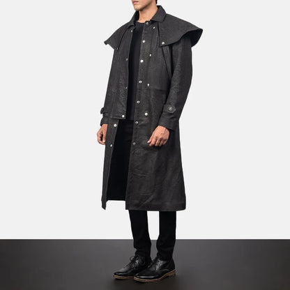 Ashcombe Distressed Leather Duster