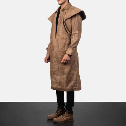 Men's Maverick Brown Leather Duster