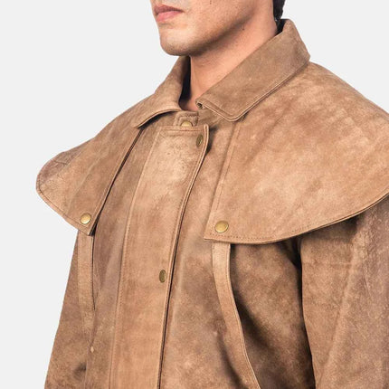 Men's Maverick Brown Leather Duster