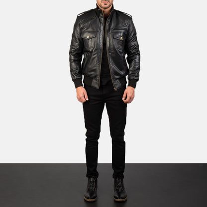 Agent Rogue Men's Leather Bomber Jacket