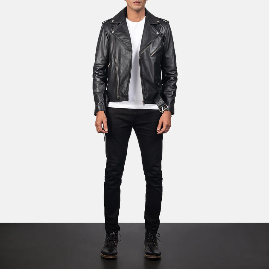 men black biker jacket