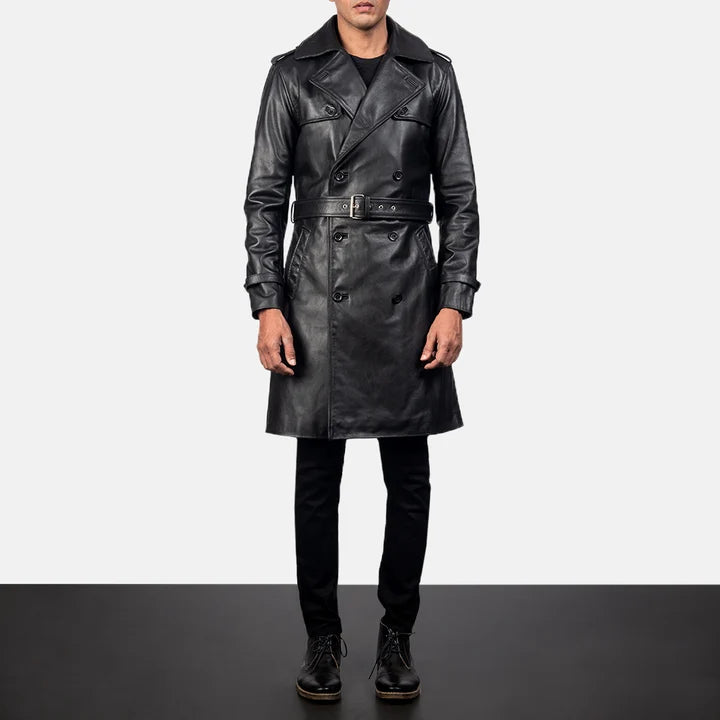 Winslow Belted Leather Duster Coat