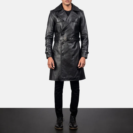 Winslow Belted Leather Duster Coat