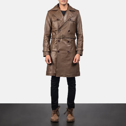 Winslow Belted Leather Duster Coat
