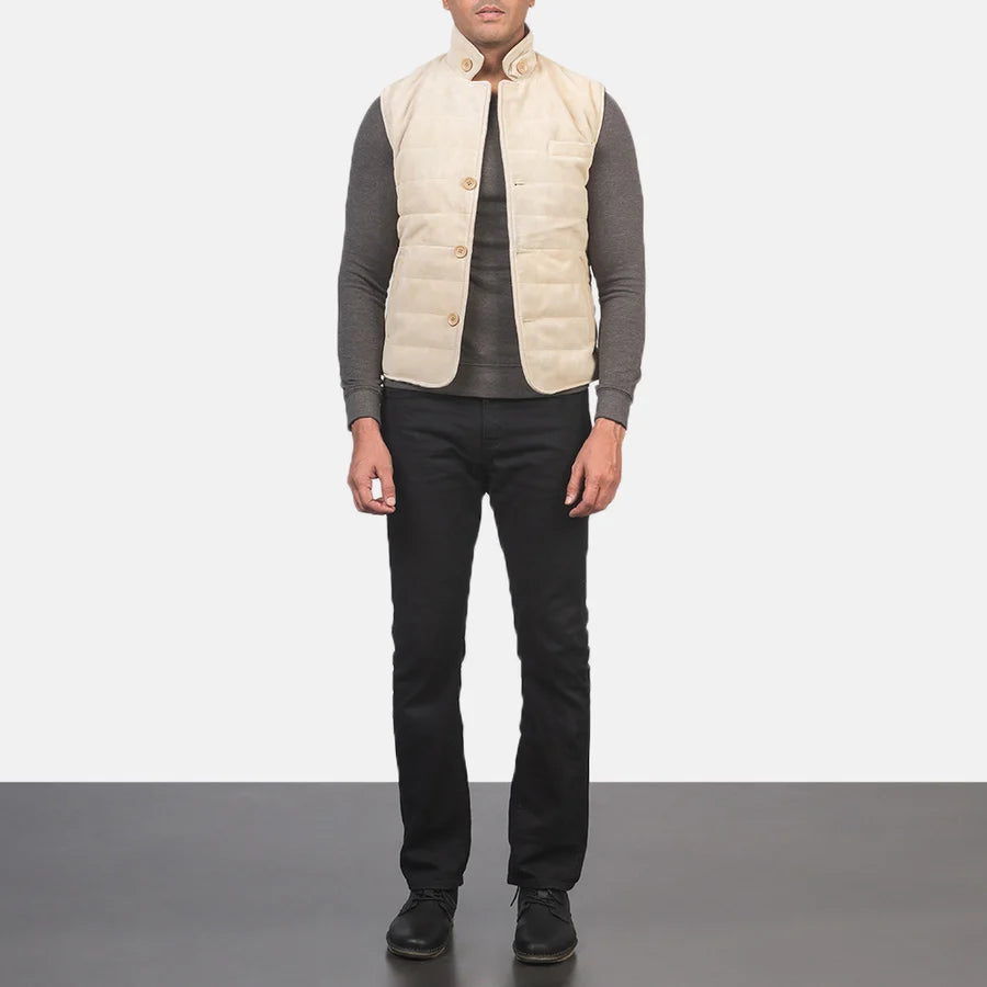 Harlow Goatskin Men Suede Vest