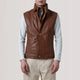 Griffin Distressed Brown Burnished Leather Vest