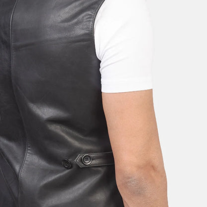 Auden Men Black Leather Vest