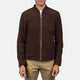 Blain Mocha Suede Men Bomber Jacket