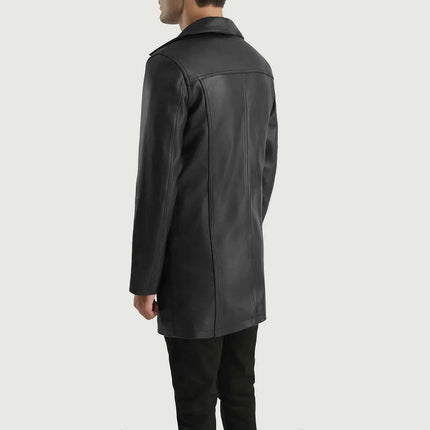 Men's New Brawnton Black Leather Coat