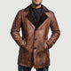 Harlow Distressed Brown Fur Leather Coat