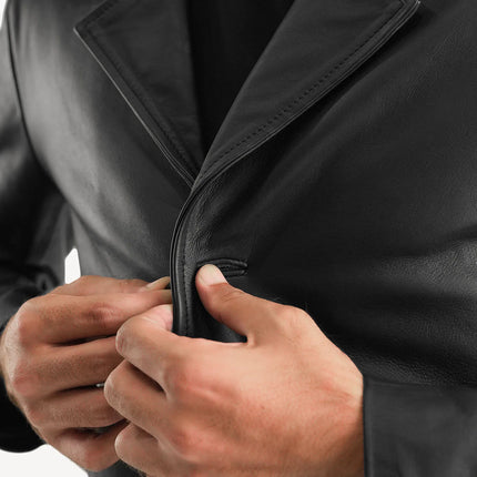 Men's Classmith Black Leather Coat