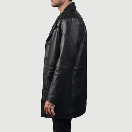 Men's Classmith Black Leather Coat