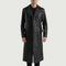Men's Delmar Black Leather Double Breasted Coat