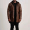 Men's Delvin Distressed Brown Leather Parka