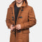 Men's Khaki Wool Hooded Duffle Coat