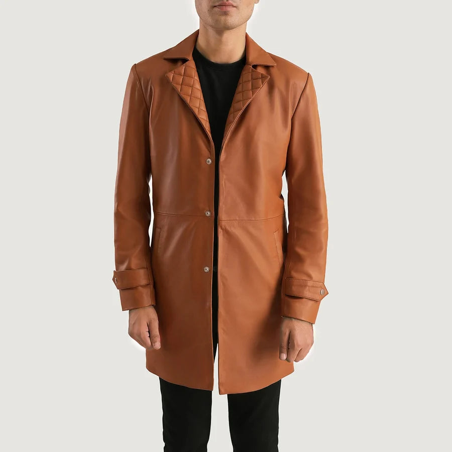 Sterling Sheepskin Men Leather Coat