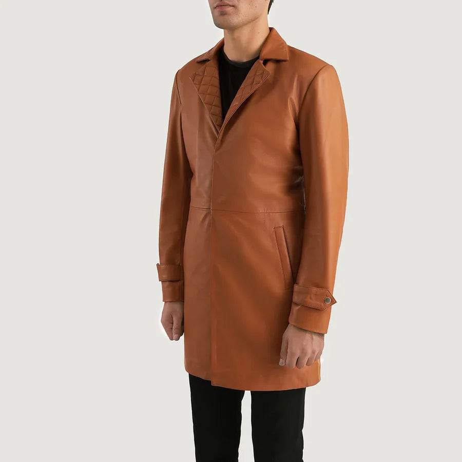 Sterling Sheepskin Men Leather Coat