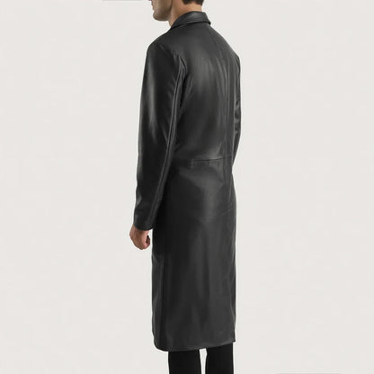 Alderman Single-Breasted Leather Coat