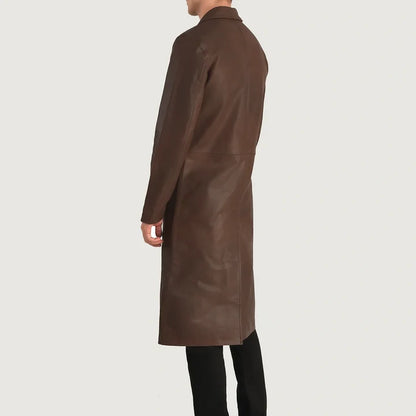 Alderman Single-Breasted Leather Coat