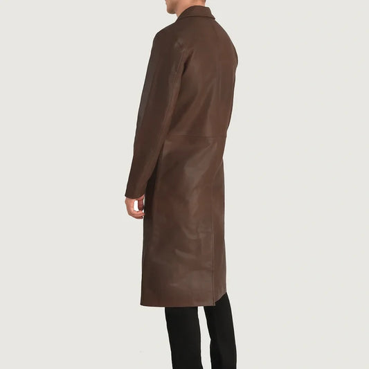 Alderman Single-Breasted Leather Coat