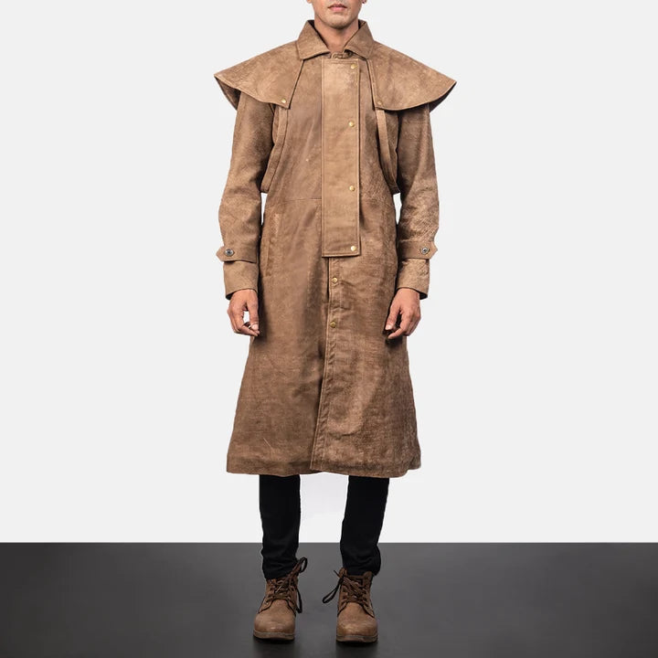 Ashcombe Distressed Leather Duster