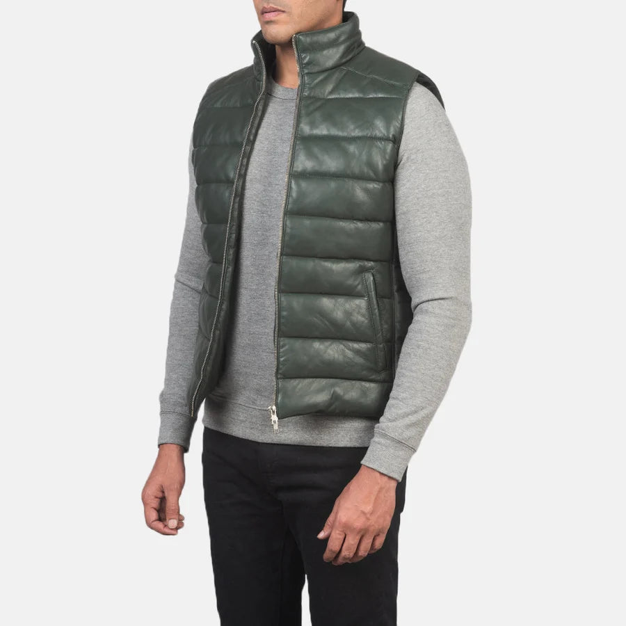 Men Leather Vest - side