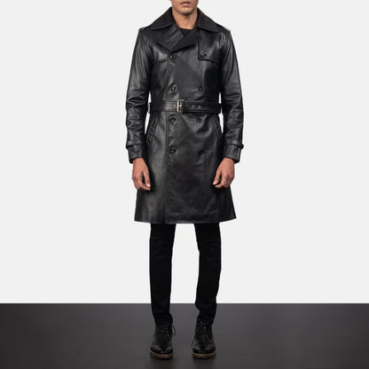 Winslow Belted Leather Duster Coat