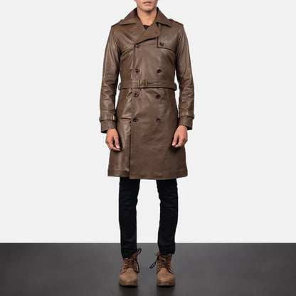 Winslow Belted Leather Duster Coat