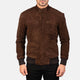 Sven Mocha Men Suede Bomber Jacket