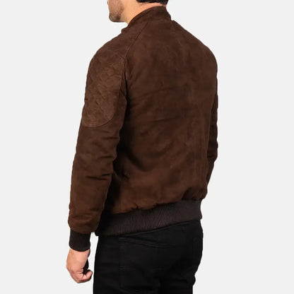 Sven Mocha Men Suede Bomber Jacket
