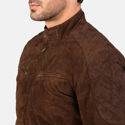 Sven Mocha Men Suede Bomber Jacket