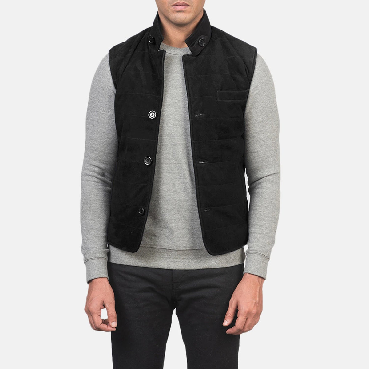 Harlow Goatskin Men Suede Vest