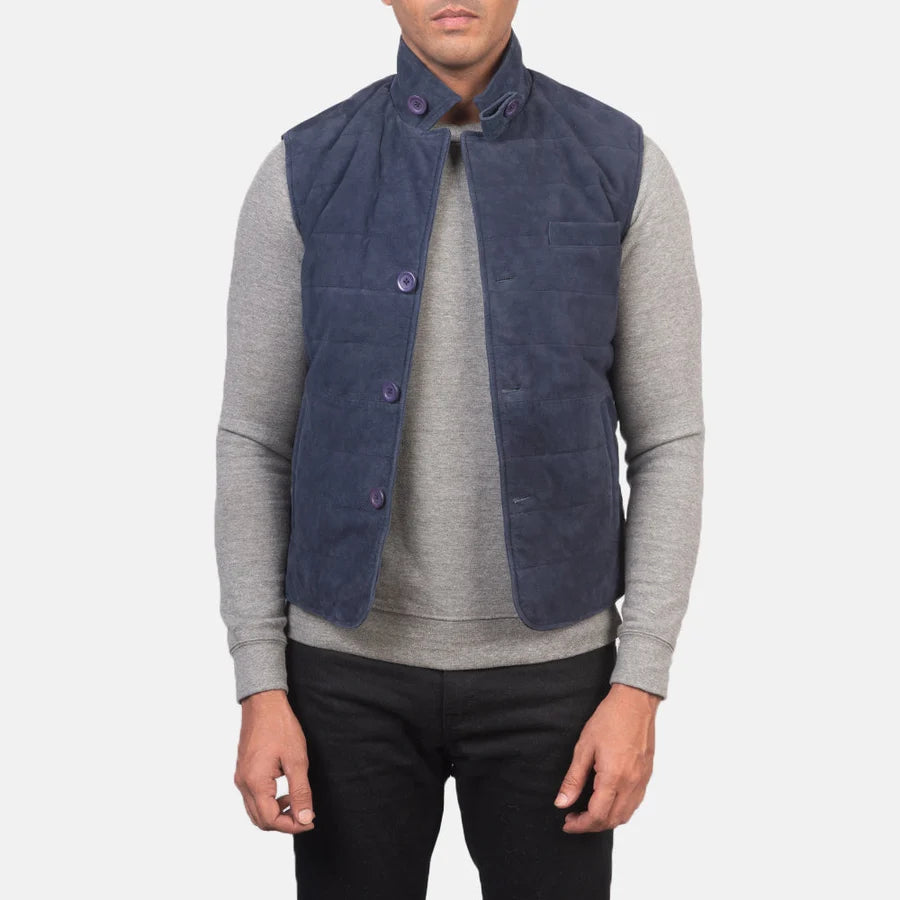 Harlow Goatskin Men Suede Vest