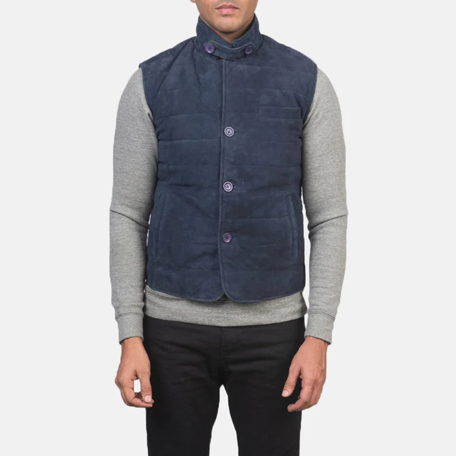 Harlow Goatskin Men Suede Vest