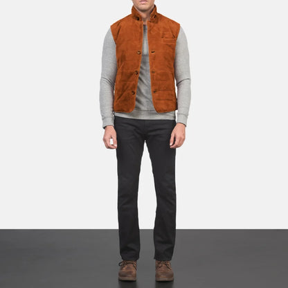 Harlow Goatskin Men Suede Vest