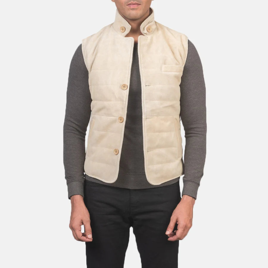 Harlow Goatskin Men Suede Vest