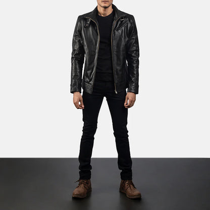 Legacy Black Leather Biker Jacket