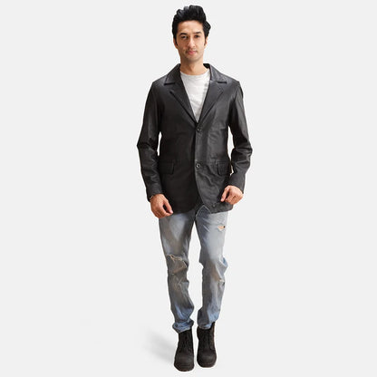 Wrenfield Black Leather Blazer