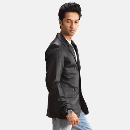 Wrenfield Black Leather Blazer